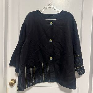 Gudrun Sjoden Art to Wear lagenlook linen blend black
Jacket Size XL